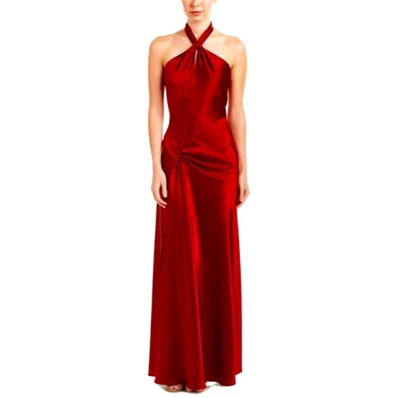 Red Satin Like Gown Size 8 - Picture 1 of 3